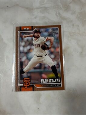 Topps Ryan Walker Baseball Card Numbered 1173/2026 - Orange, Black